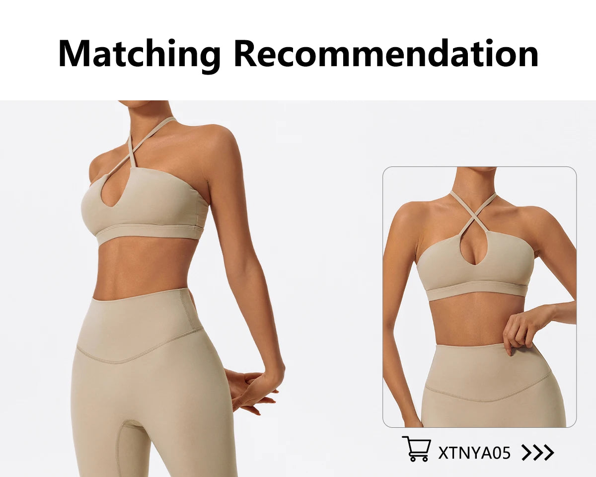 Ctenkevet Two-Piece Women's Sports Set Chest Crossover Yoga Clothes Female Gym Bandeau Sports Bra Suits Sport Outfit For Woman
