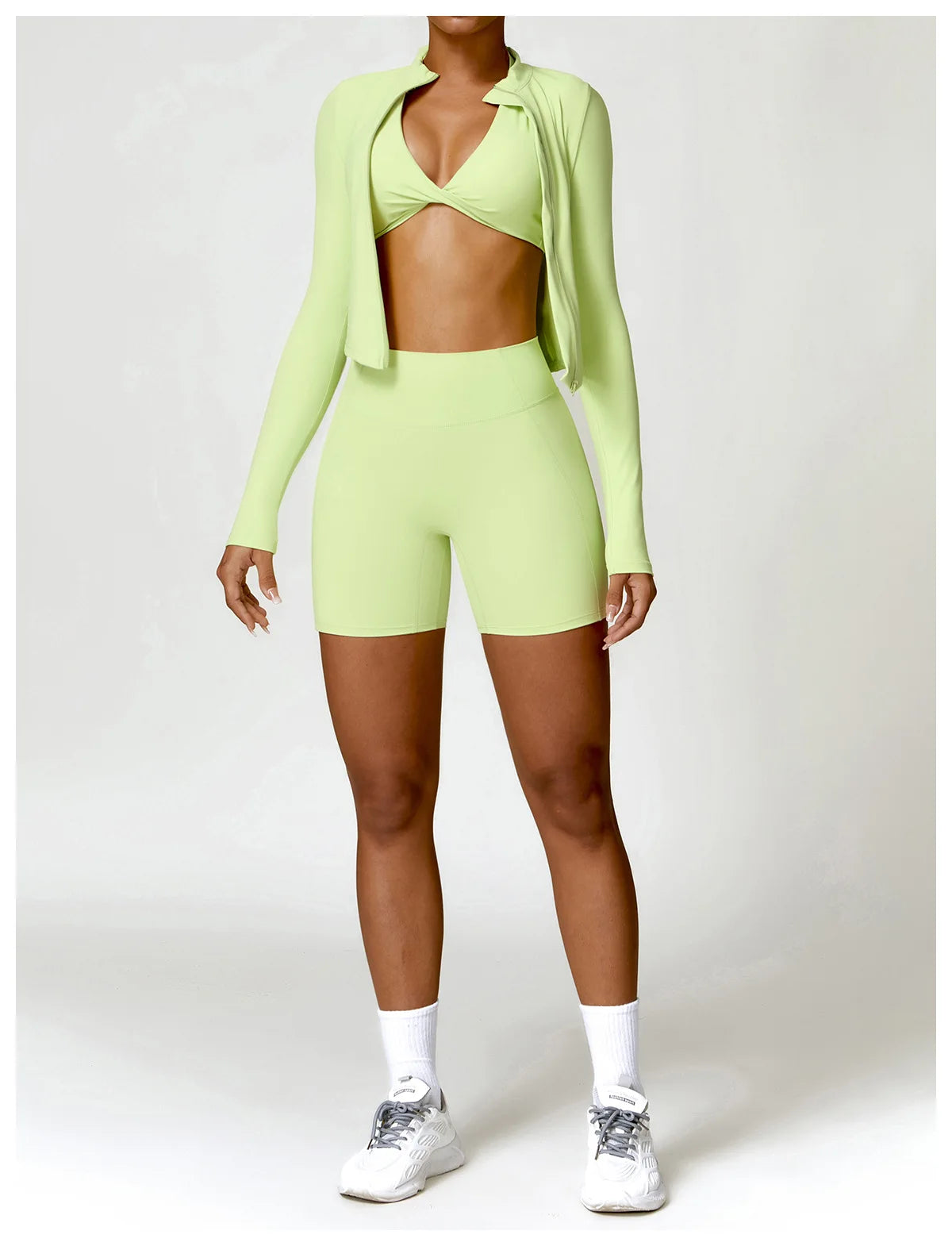 Women's Gym Exercise Shirt Yoga Long Sleeve Sportswear Top Zipper Jacket Gym Push Up Workout Tops Running Cycling Sportswear