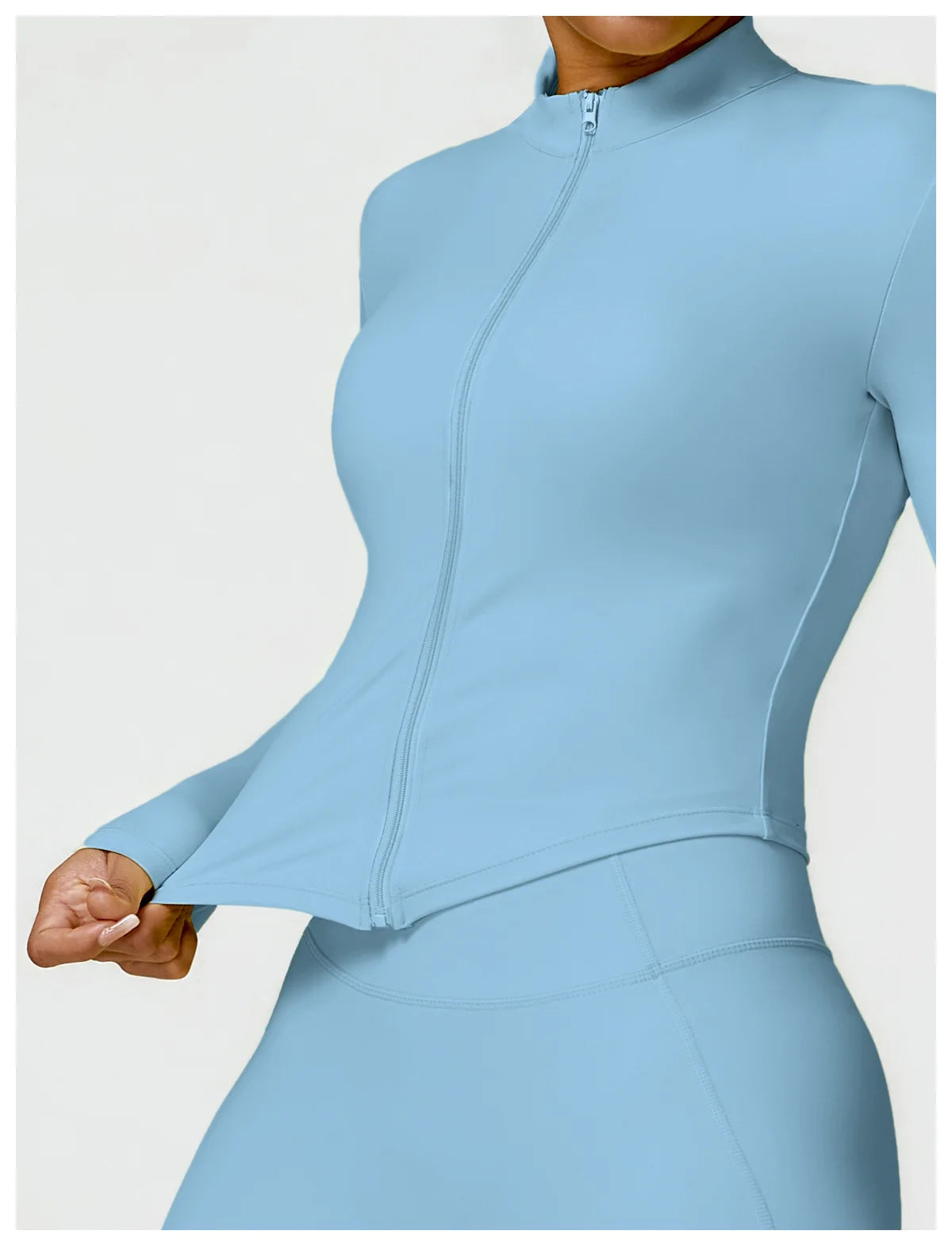 Women's Gym Exercise Shirt Yoga Long Sleeve Sportswear Top Zipper Jacket Gym Push Up Workout Tops Running Cycling Sportswear