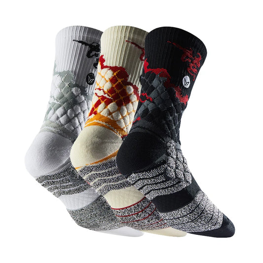 Professional Sports Socks with Ankle Cushioning Anti-Slip Breathable and Shock-Absorbing for Running Gym