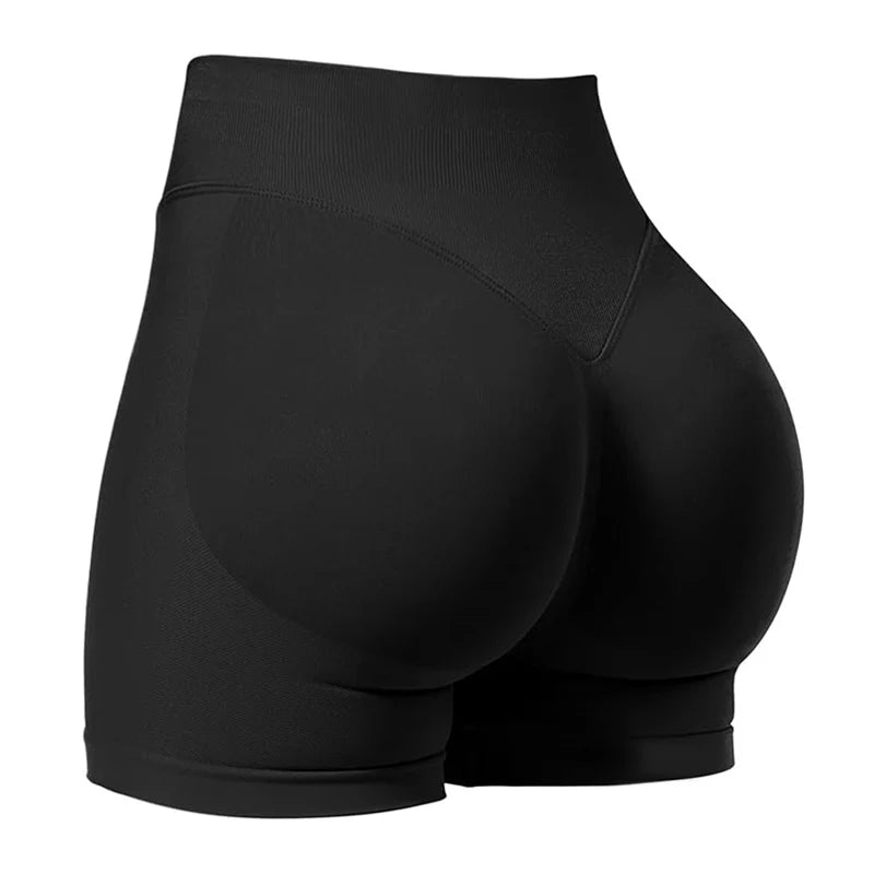 Impact Gym Shorts Women Fitness Sports Biker Shorts 4.5" Low Ribbed Band Yoga Shorts Workout Scrunch Butt Seamless Leggings