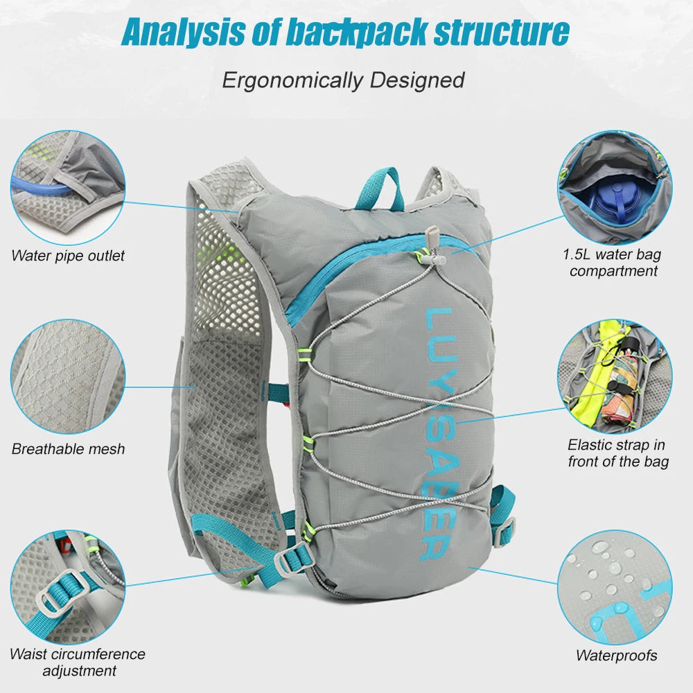 1Pcs Running Vest for Men Women, Water Vest for Running, Hydration Backpack Vest for Hiking Marathon Race