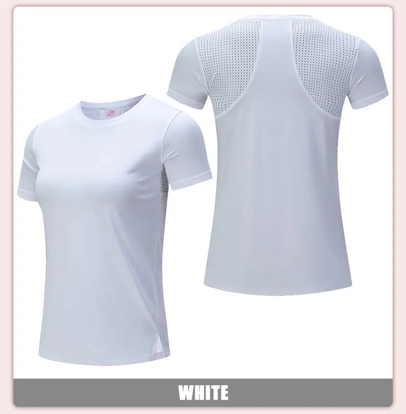 Women Gym Jogging Top Fitness Quick Dry Yoga Shirts Short Sleeve Mesh  Athletic Shirt Outdoor Running Sporting Sweat Suits Pink