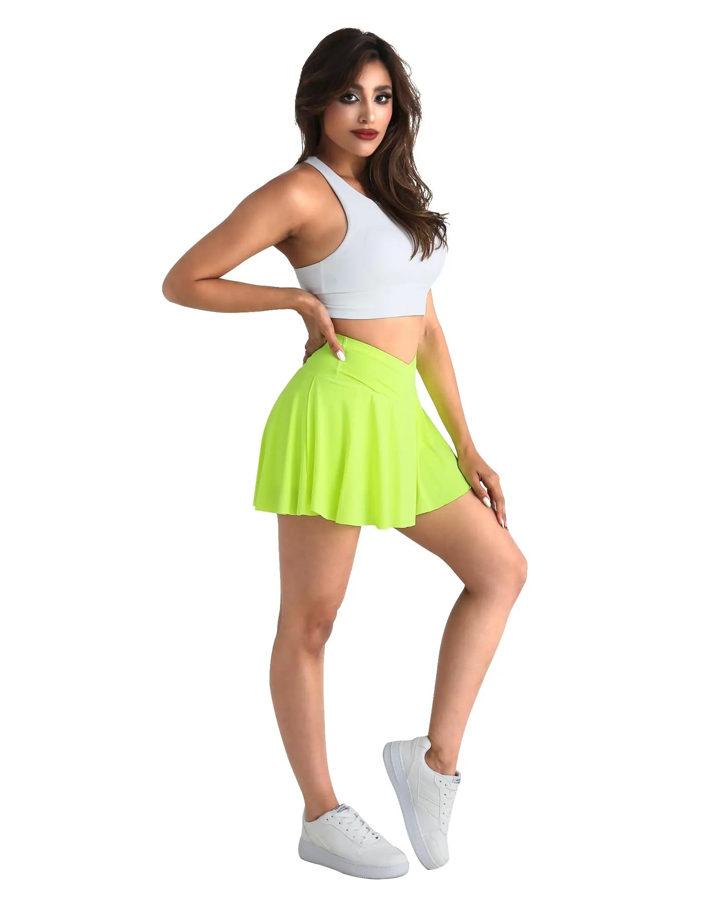 Gym Sports Skirt Woman Fitness Pockets Running Outdoors Tennis Skirt Shorts Quick drying Stretch Summer Shorts