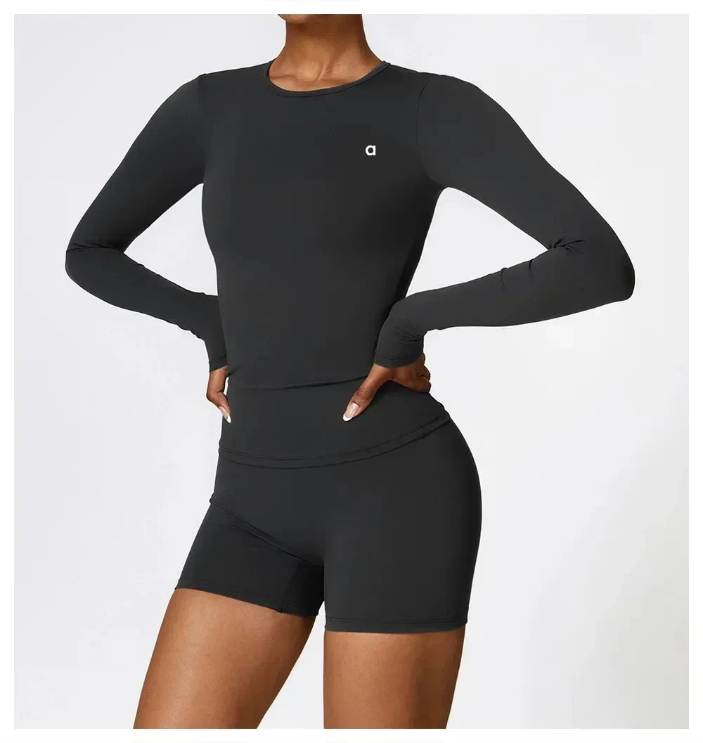 Women's fitness clothing tops, outdoor workout yoga clothing, running workout T-shirts