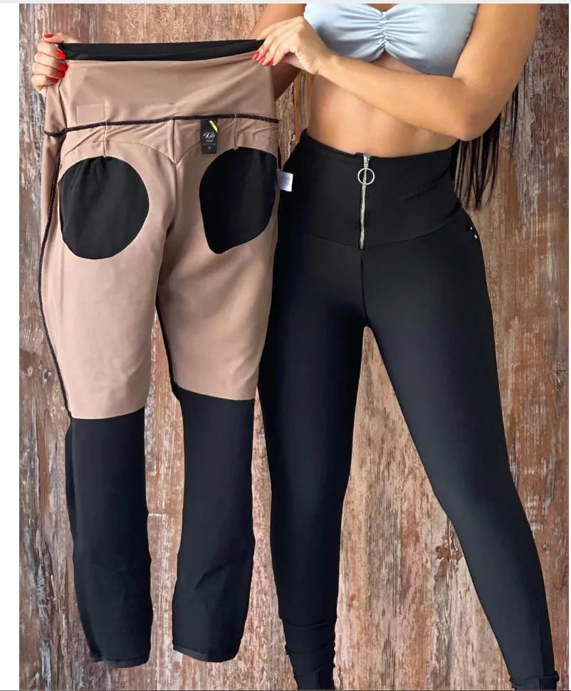 Leggings Women Long Pants Bodycon Pencil Pant Club Sexy Slim High Waist Casual Jogger High Waist Trousers Zipper Streetwear