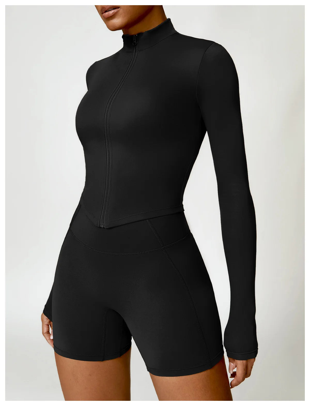 Women's Gym Exercise Shirt Yoga Long Sleeve Sportswear Top Zipper Jacket Gym Push Up Workout Tops Running Cycling Sportswear