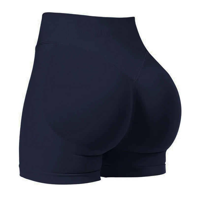 Impact Gym Shorts Women Fitness Sports Biker Shorts 4.5" Low Ribbed Band Yoga Shorts Workout Scrunch Butt Seamless Leggings