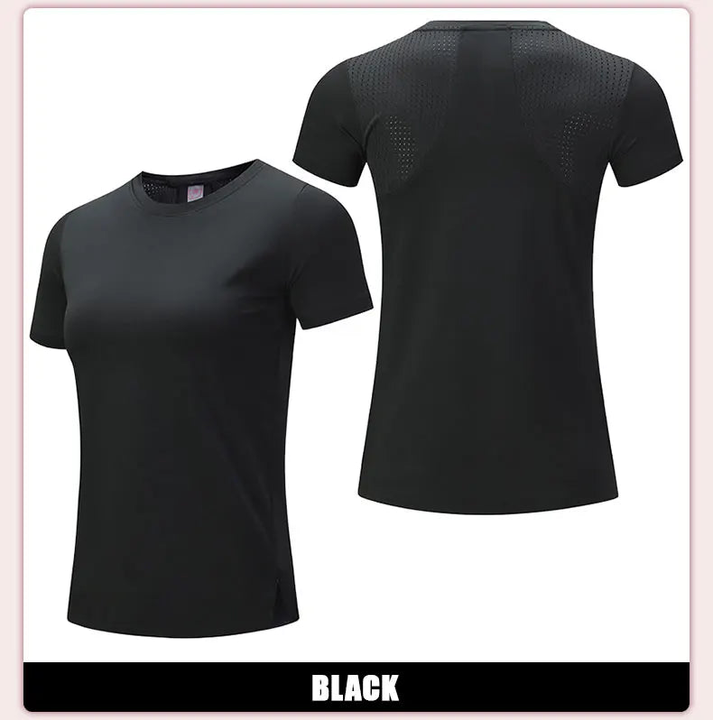 Women Gym Jogging Top Fitness Quick Dry Yoga Shirts Short Sleeve Mesh  Athletic Shirt Outdoor Running Sporting Sweat Suits Pink