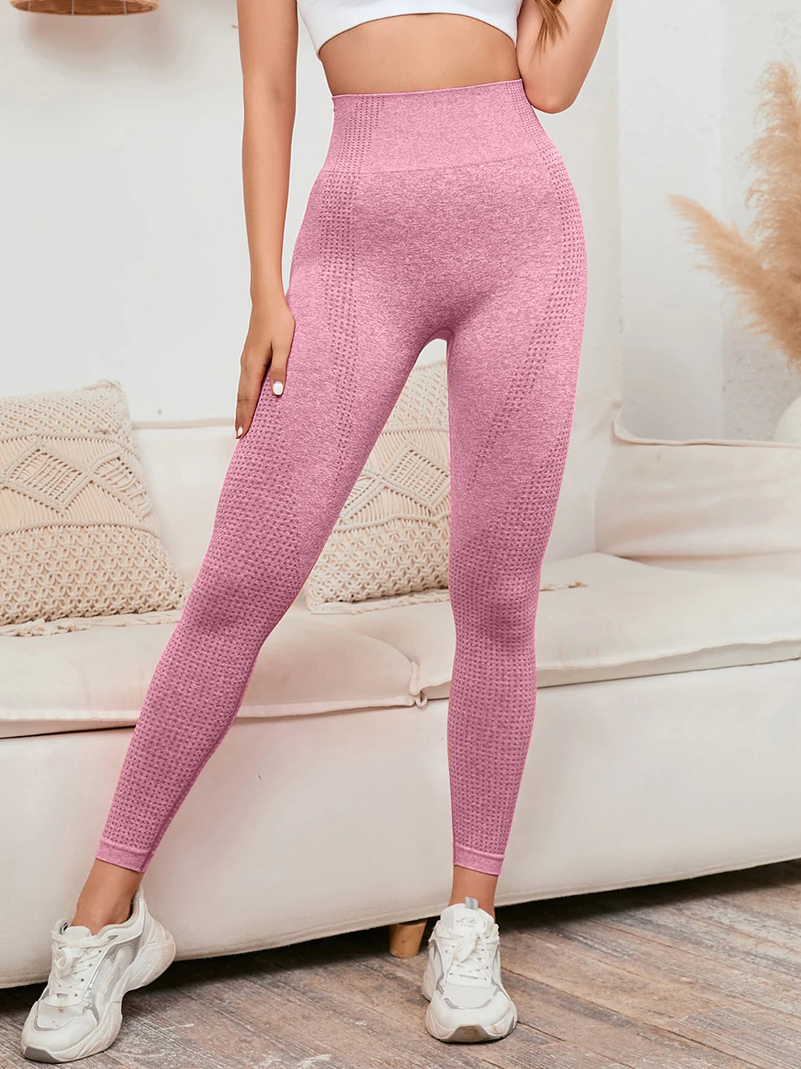 High Waist Leggings Women Smile Leggins Push Up Indoor Sport Fitness Running Pants Elastic Trousers Gym Slim Pants NEW
