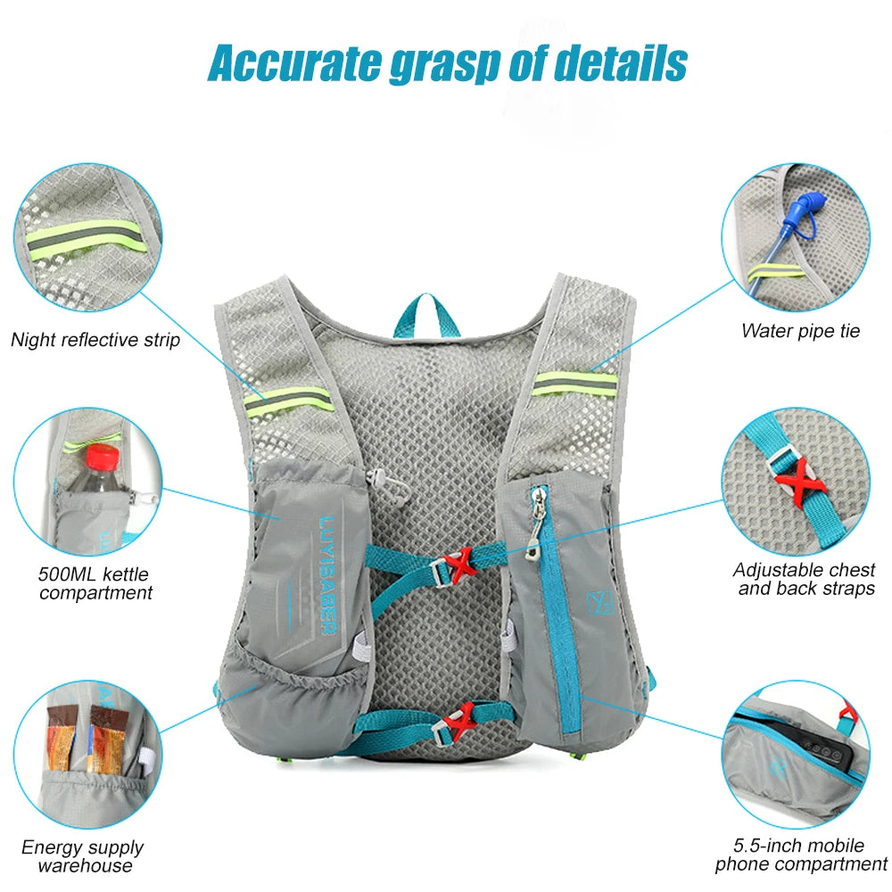 1Pcs Running Vest for Men Women, Water Vest for Running, Hydration Backpack Vest for Hiking Marathon Race