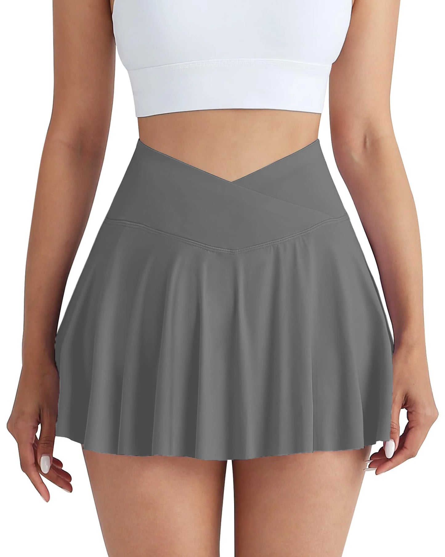 Gym Sports Skirt Woman Fitness Pockets Running Outdoors Tennis Skirt Shorts Quick drying Stretch Summer Shorts