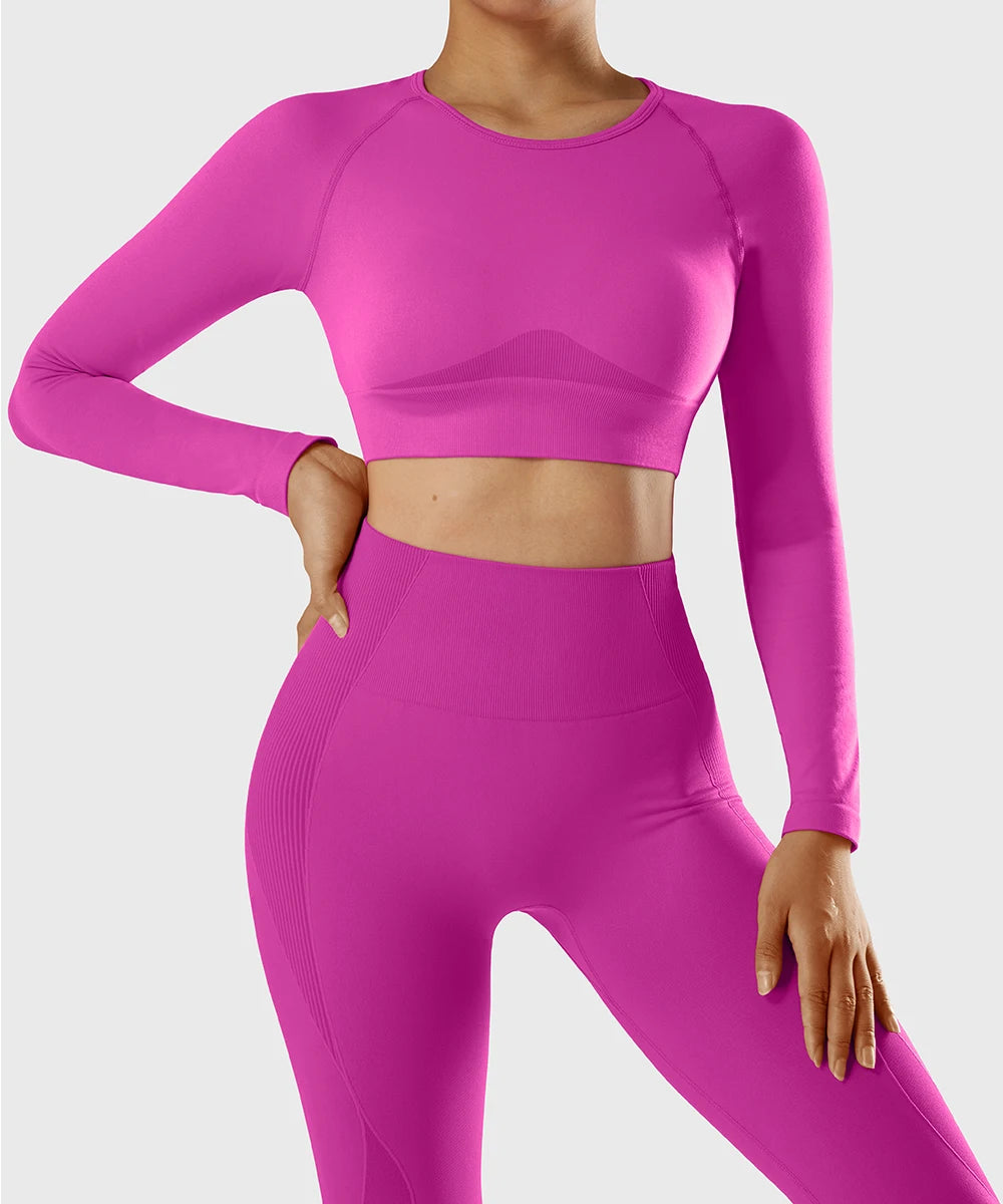 Yoga Top Women's  Long Sleeved Sports Shirts Running Training Fitness Top Windproof Running Suit Mujer Workout Gym Top Gym Shirt