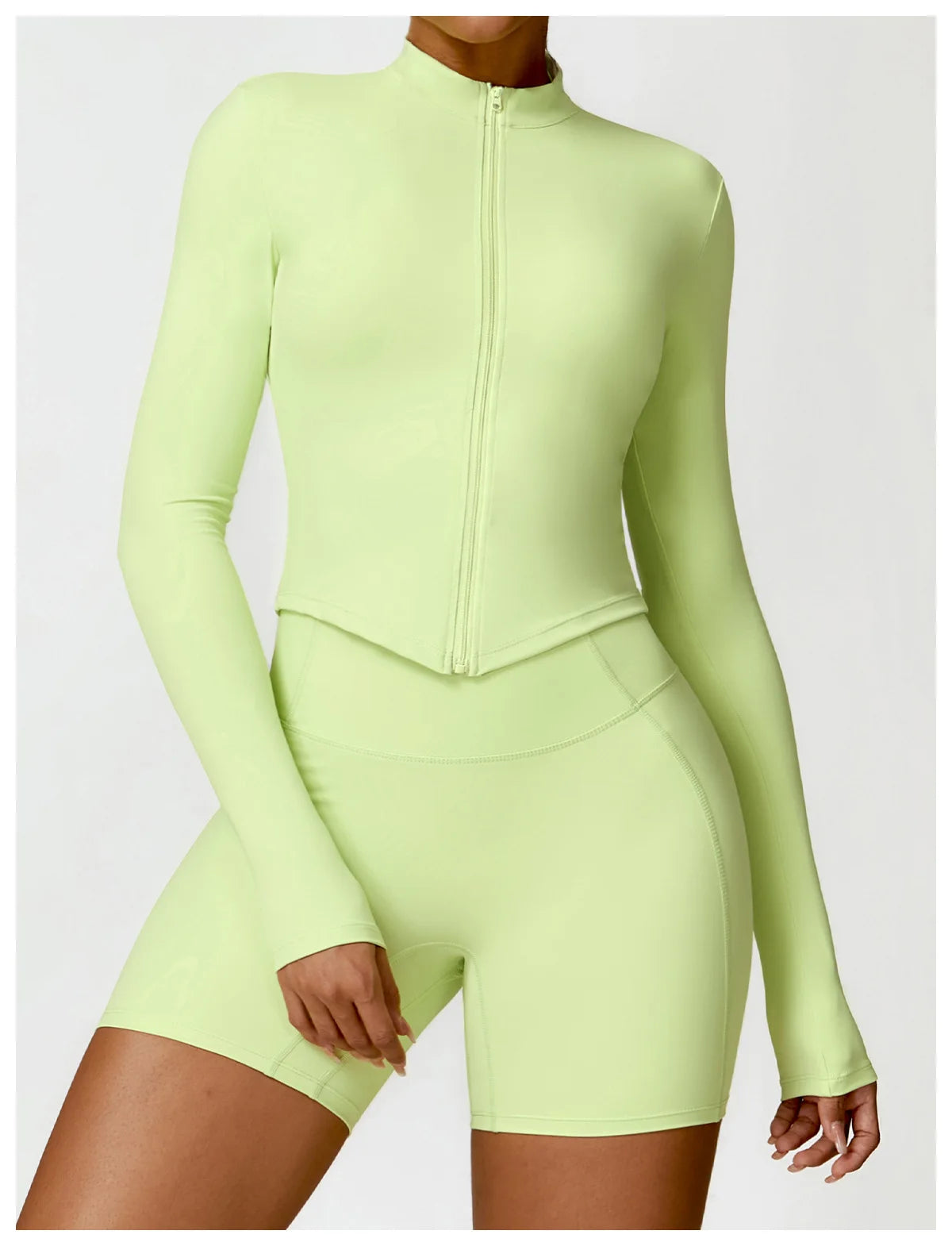 Women's Gym Exercise Shirt Yoga Long Sleeve Sportswear Top Zipper Jacket Gym Push Up Workout Tops Running Cycling Sportswear