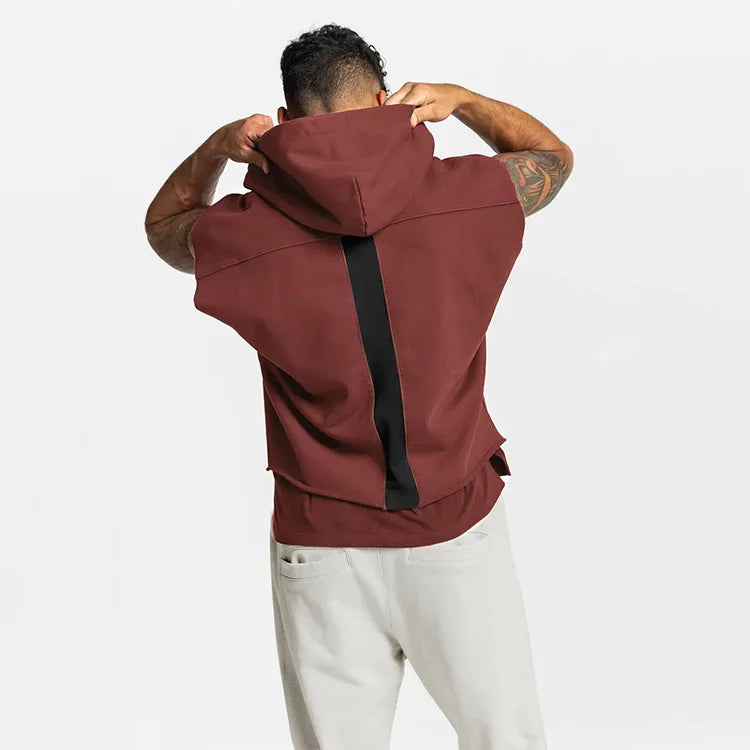 Gyms Mens Multi-pocket Bodybuilding Cotton Sleeveless Hooded Casual Biker Vest Sweatshirt Fitness Workout Sportswear Tops Male