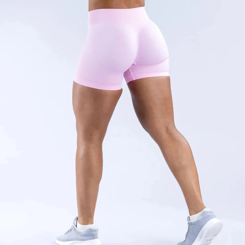 Impact Gym Shorts Women Fitness Sports Biker Shorts 4.5" Low Ribbed Band Yoga Shorts Workout Scrunch Butt Seamless Leggings