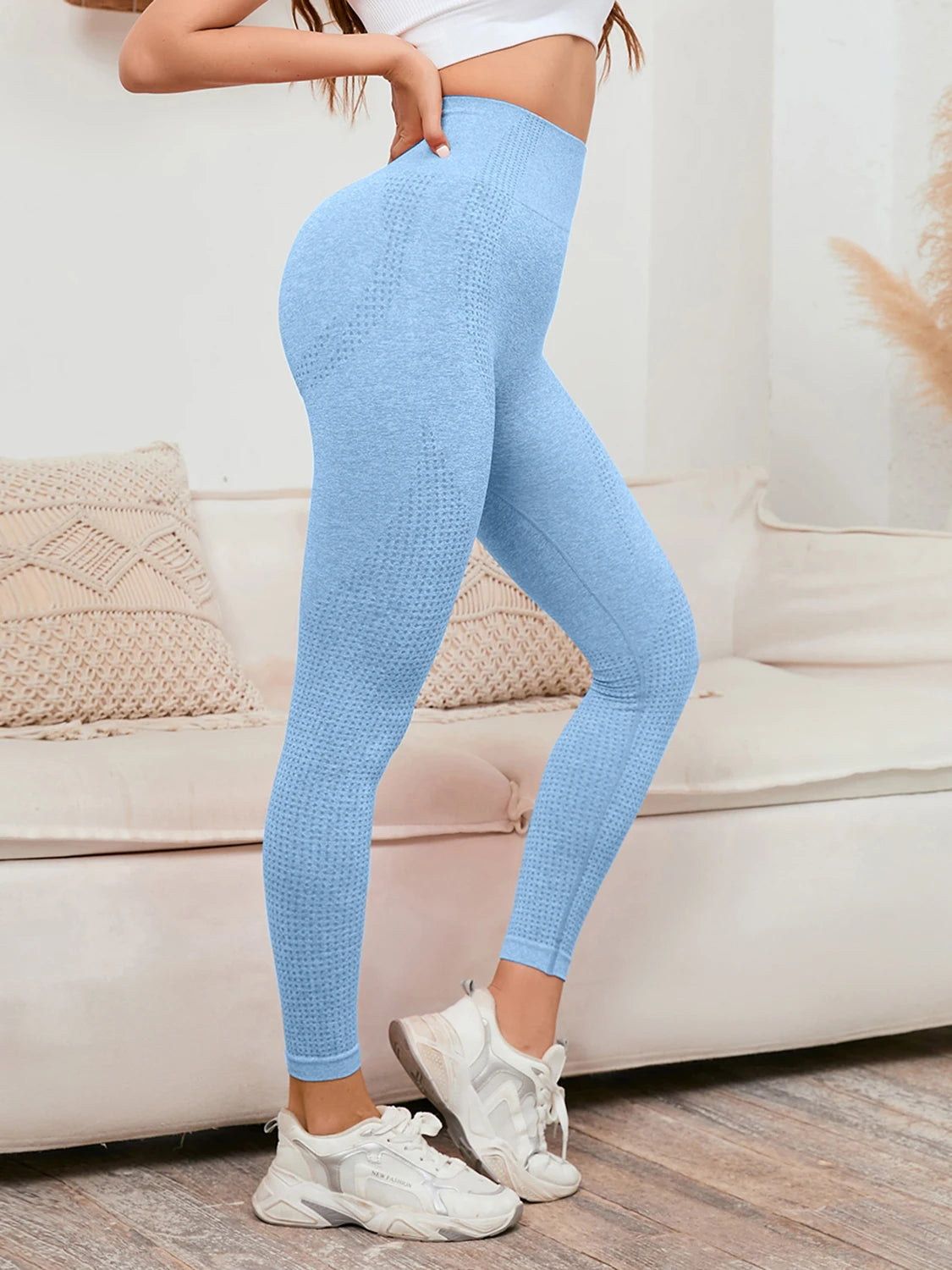 High Waist Leggings Women Smile Leggins Push Up Indoor Sport Fitness Running Pants Elastic Trousers Gym Slim Pants NEW