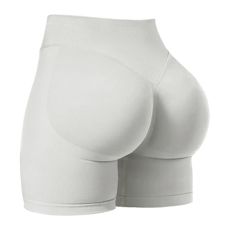 Impact Gym Shorts Women Fitness Sports Biker Shorts 4.5" Low Ribbed Band Yoga Shorts Workout Scrunch Butt Seamless Leggings