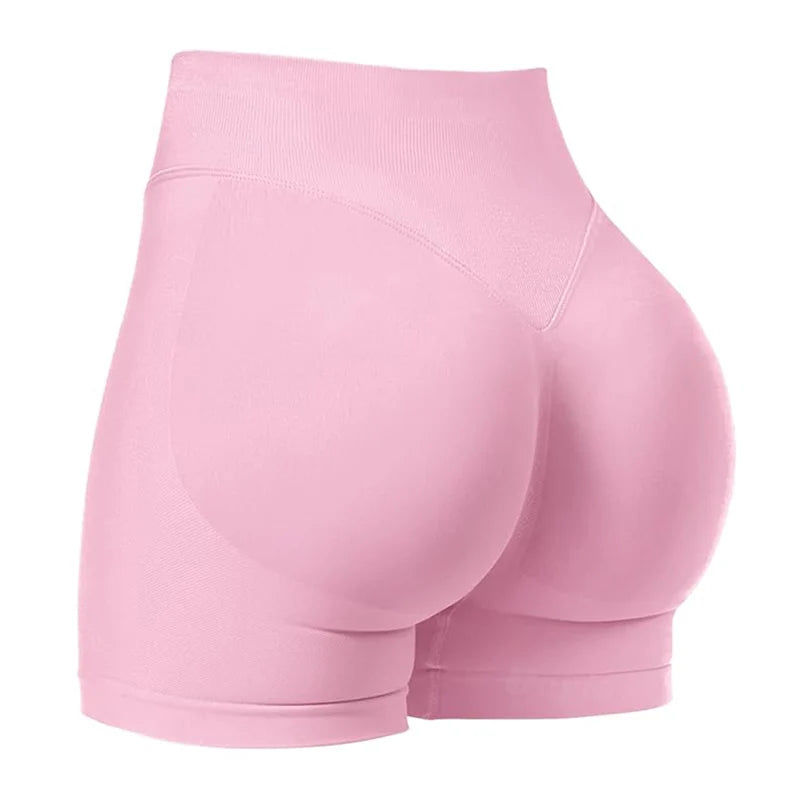Impact Gym Shorts Women Fitness Sports Biker Shorts 4.5" Low Ribbed Band Yoga Shorts Workout Scrunch Butt Seamless Leggings
