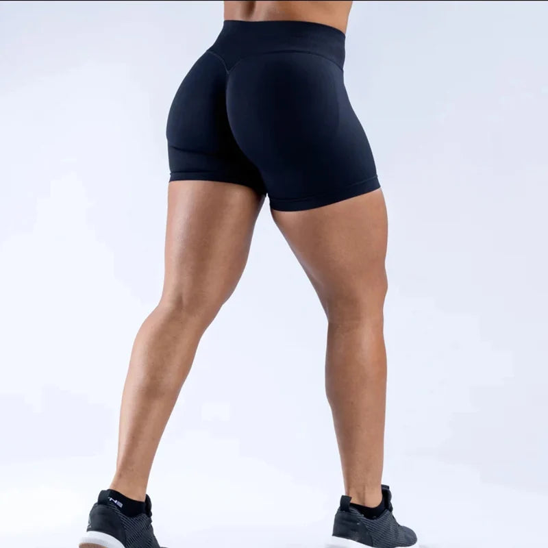 Impact Gym Shorts Women Fitness Sports Biker Shorts 4.5" Low Ribbed Band Yoga Shorts Workout Scrunch Butt Seamless Leggings