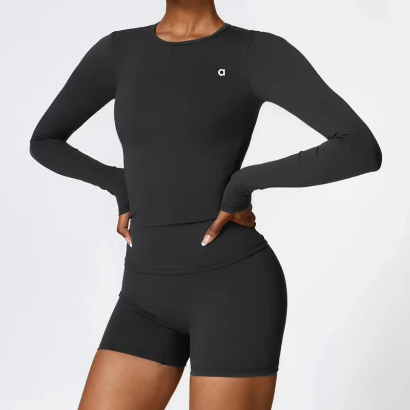 Women's fitness clothing tops, outdoor workout yoga clothing, running workout T-shirts