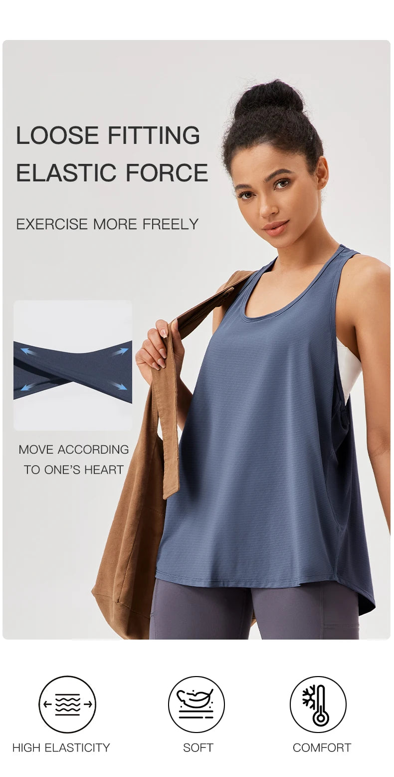Women Gym Yoga Vest Athletic Fitness Sports Tank Tops Quick Dry Running Blouse Workout Tops Sleeveless Back Yoga Shirts Gym Top