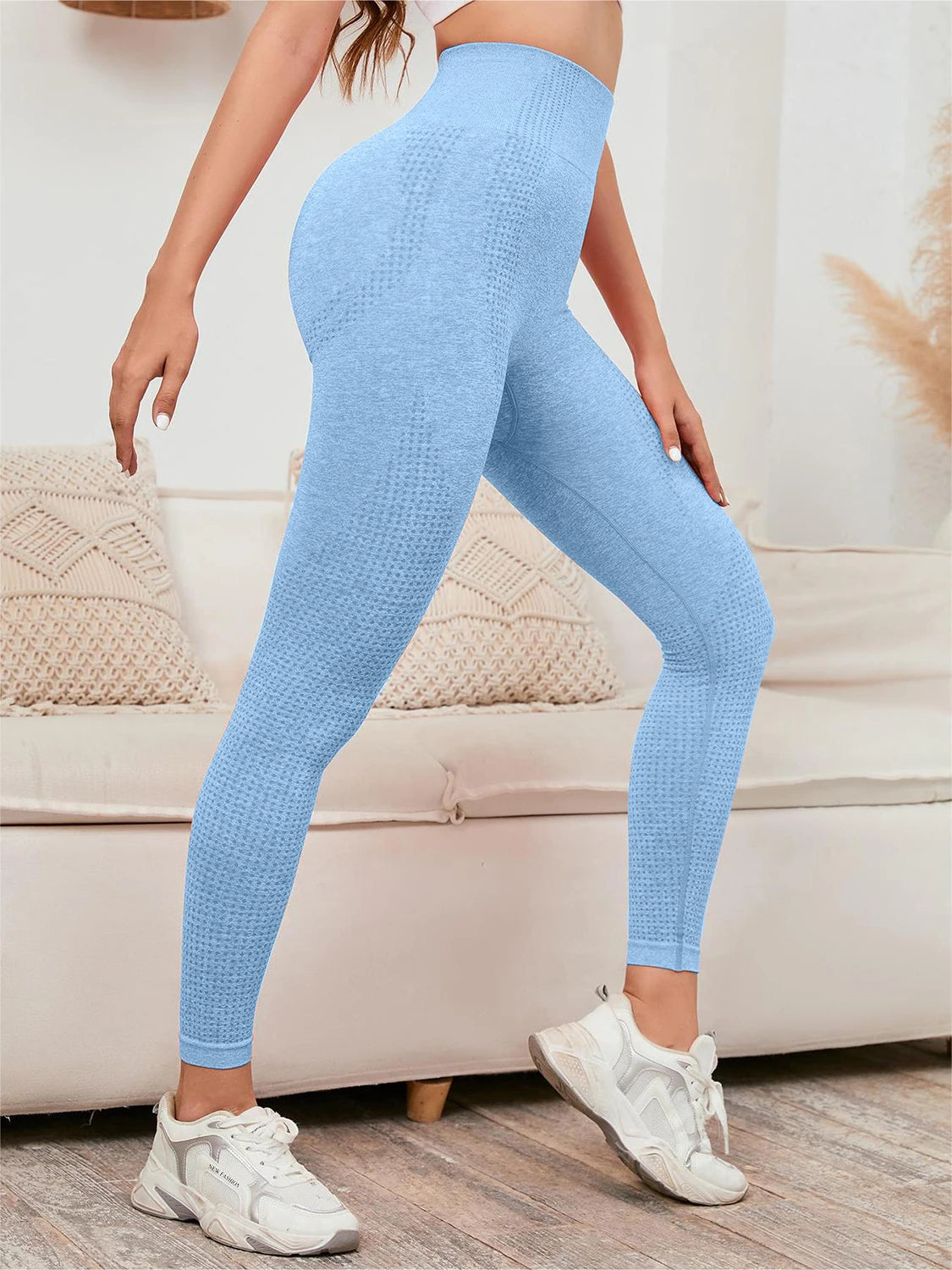 High Waist Leggings Women Smile Leggins Push Up Indoor Sport Fitness Running Pants Elastic Trousers Gym Slim Pants NEW