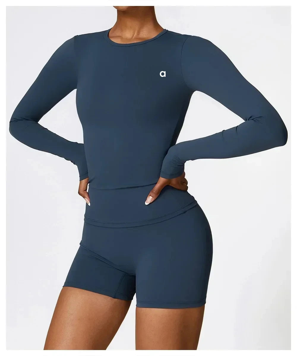 Women's fitness clothing tops, outdoor workout yoga clothing, running workout T-shirts