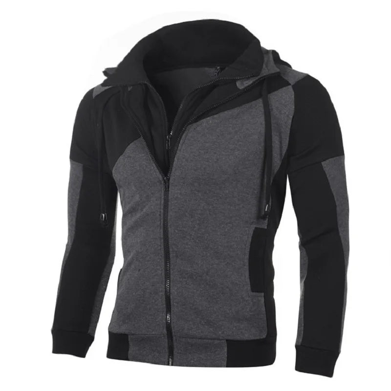 Men's Winter Warm Coat Running GYM Casual Zip Up Hooded Sweatshirt Fleece Workout Skiing Sportwear Hoodie Jacket Athletic