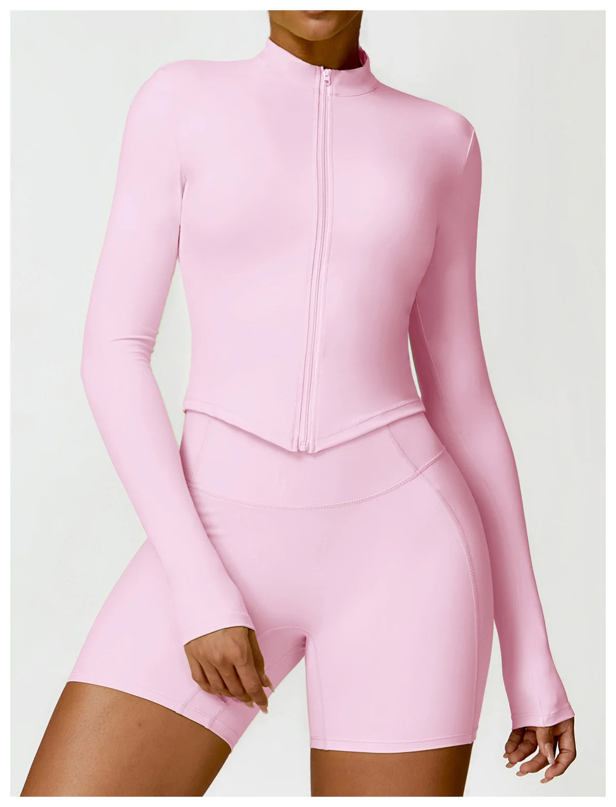 Women's Gym Exercise Shirt Yoga Long Sleeve Sportswear Top Zipper Jacket Gym Push Up Workout Tops Running Cycling Sportswear