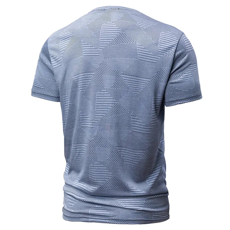 Fashion football style men's outdoor running fitness loose short sleeve T-shirt Breathable quick drying casual Gym Tops