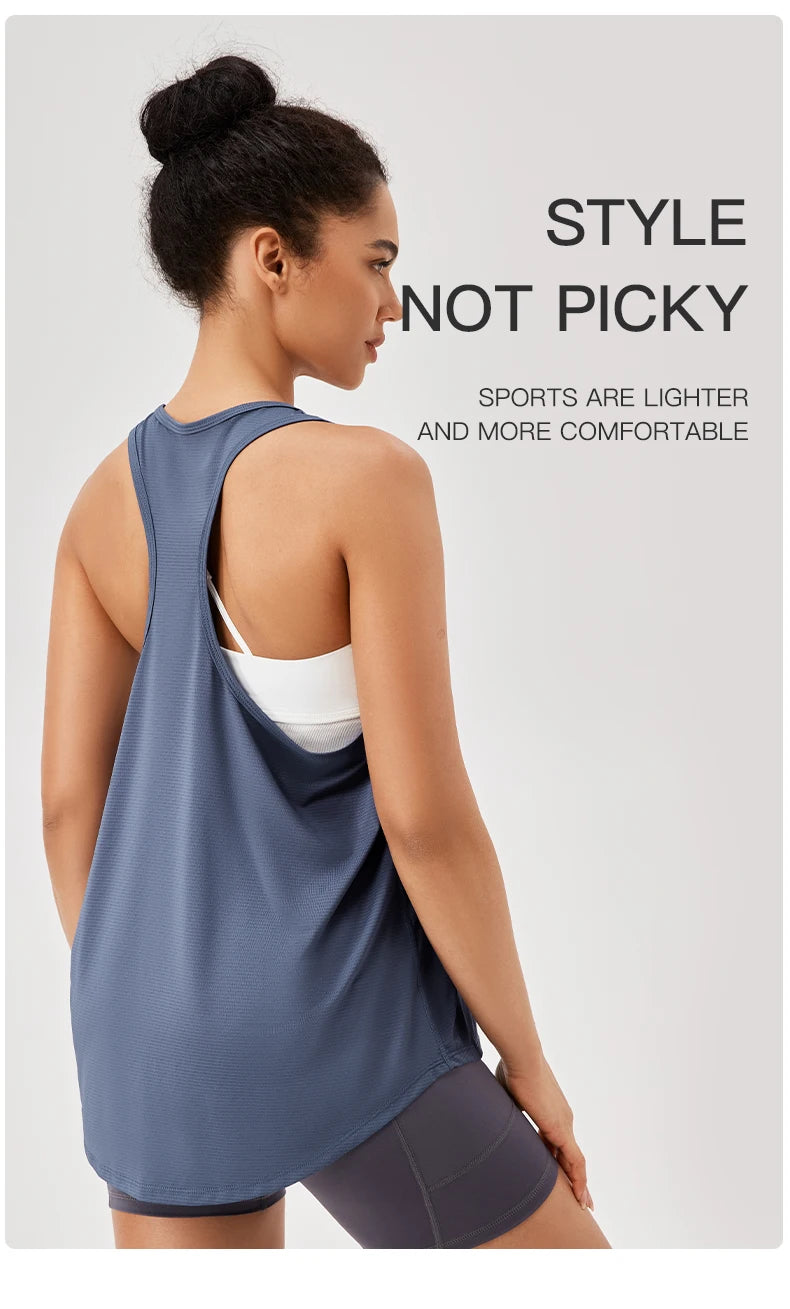 Women Gym Yoga Vest Athletic Fitness Sports Tank Tops Quick Dry Running Blouse Workout Tops Sleeveless Back Yoga Shirts Gym Top