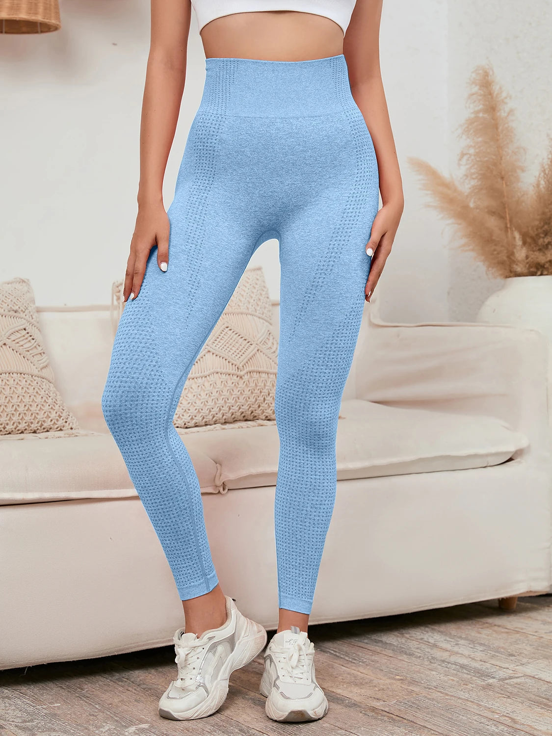 High Waist Leggings Women Smile Leggins Push Up Indoor Sport Fitness Running Pants Elastic Trousers Gym Slim Pants NEW