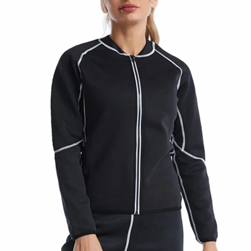 Sauna Suits for Women Gym Clothing Sets Running Fitness Exercise Sportswear Pants Weight Loss Sweating Sports Suit Workout Tops