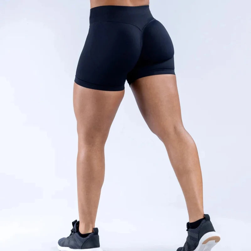 Impact Gym Shorts Women Fitness Sports Biker Shorts 4.5" Low Ribbed Band Yoga Shorts Workout Scrunch Butt Seamless Leggings