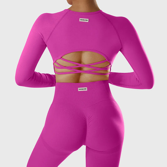 Yoga Top Women's  Long Sleeved Sports Shirts Running Training Fitness Top Windproof Running Suit Mujer Workout Gym Top Gym Shirt
