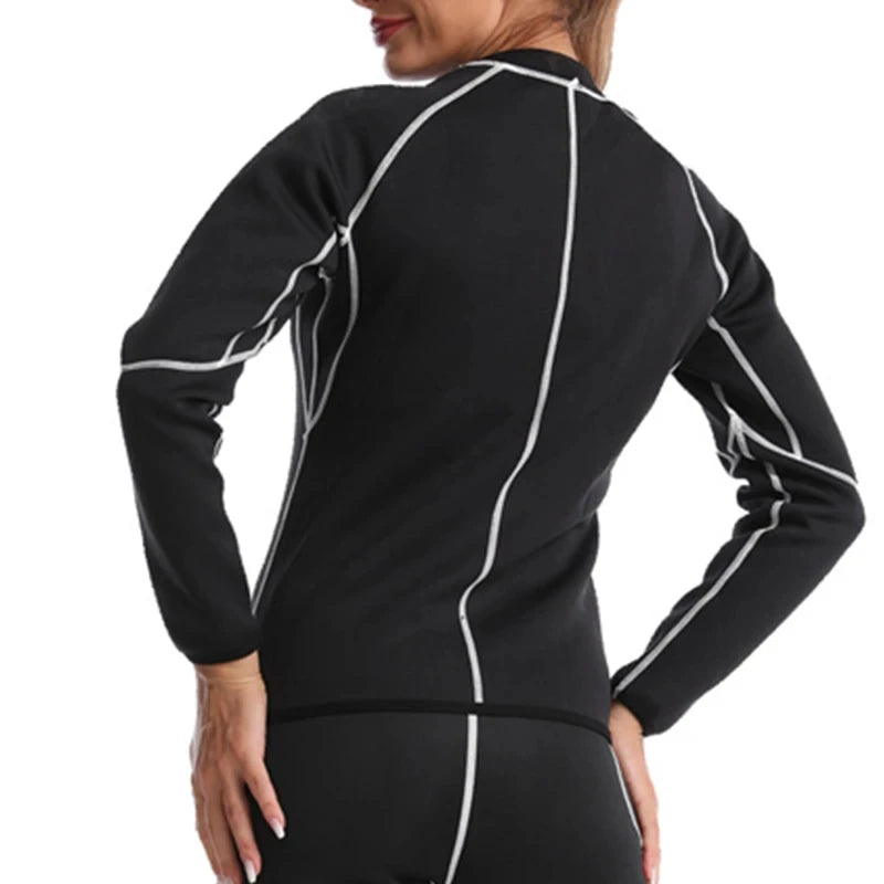 Sauna Suits for Women Gym Clothing Sets Running Fitness Exercise Sportswear Pants Weight Loss Sweating Sports Suit Workout Tops