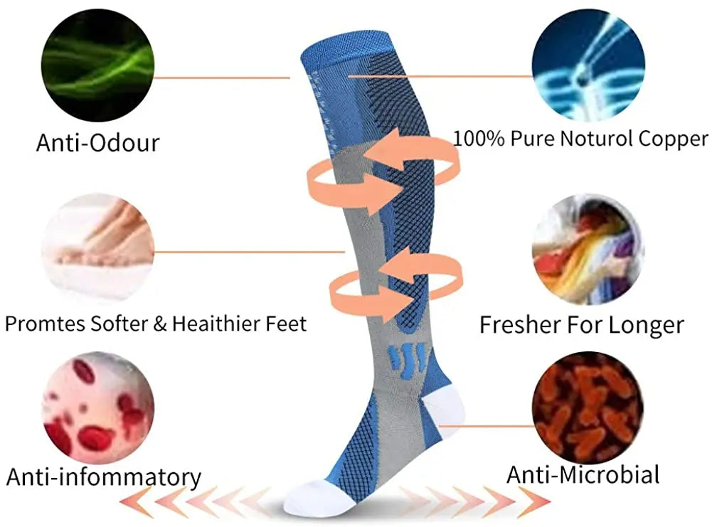 Running Compression Socks Stockings 20-30 mmhg Men Women Sports Socks for Nursing Rugby Marathon Cycling Football Varicose Veins