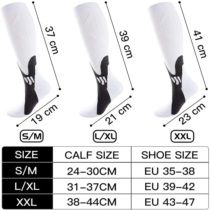 Running Compression Socks Stockings 20-30 mmhg Men Women Sports Socks for Nursing Rugby Marathon Cycling Football Varicose Veins