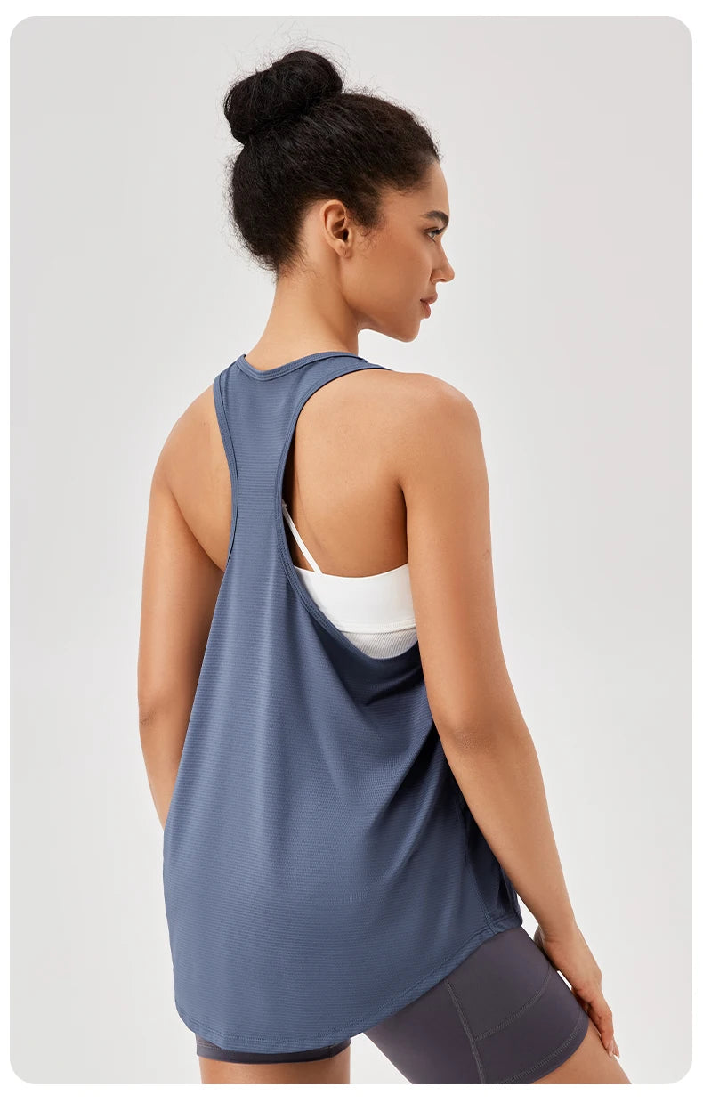 Women Gym Yoga Vest Athletic Fitness Sports Tank Tops Quick Dry Running Blouse Workout Tops Sleeveless Back Yoga Shirts Gym Top