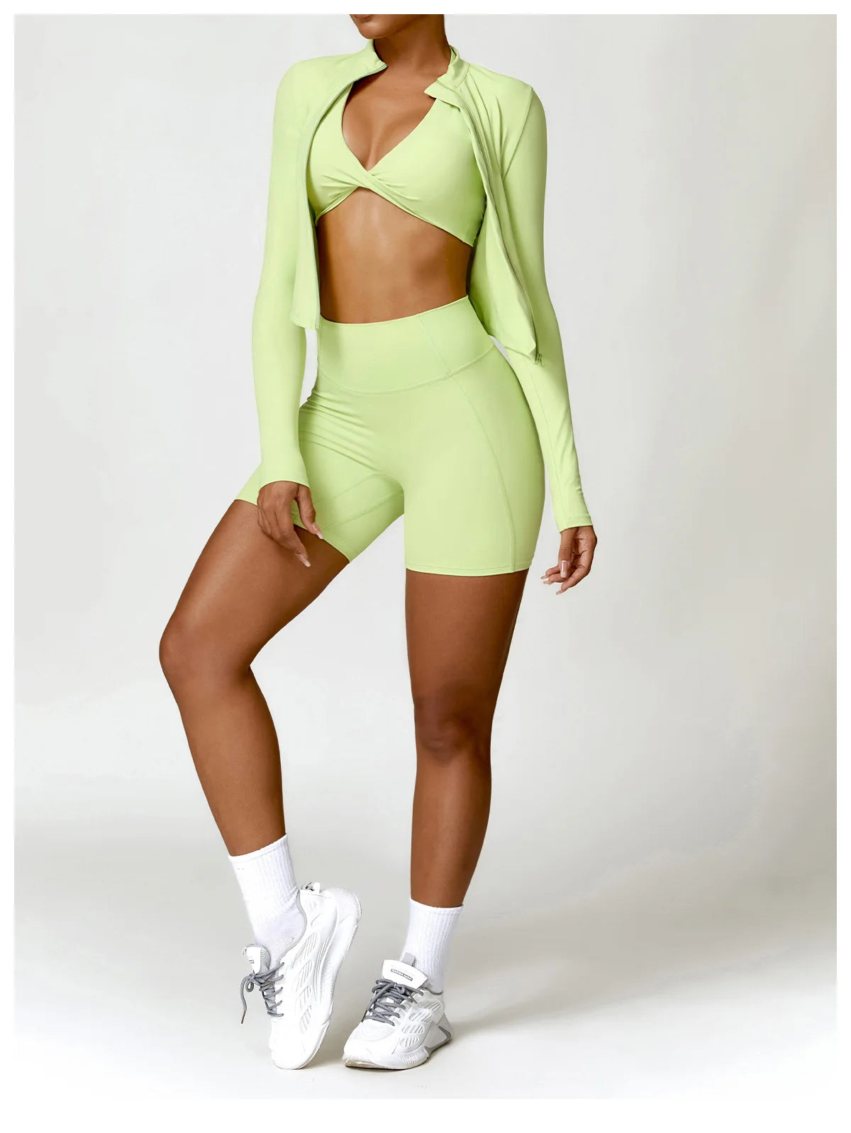 Women's Gym Exercise Shirt Yoga Long Sleeve Sportswear Top Zipper Jacket Gym Push Up Workout Tops Running Cycling Sportswear