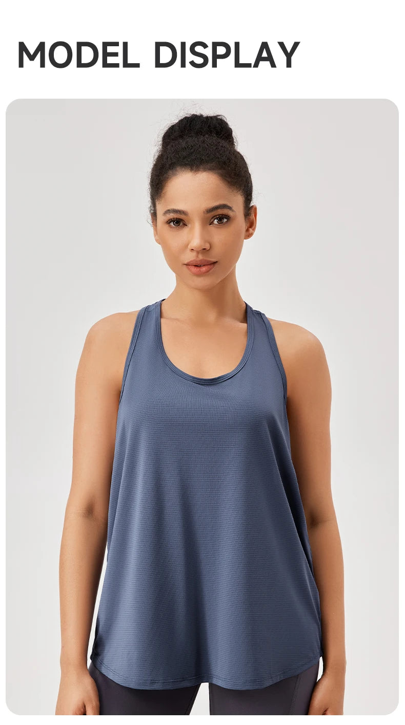 Women Gym Yoga Vest Athletic Fitness Sports Tank Tops Quick Dry Running Blouse Workout Tops Sleeveless Back Yoga Shirts Gym Top