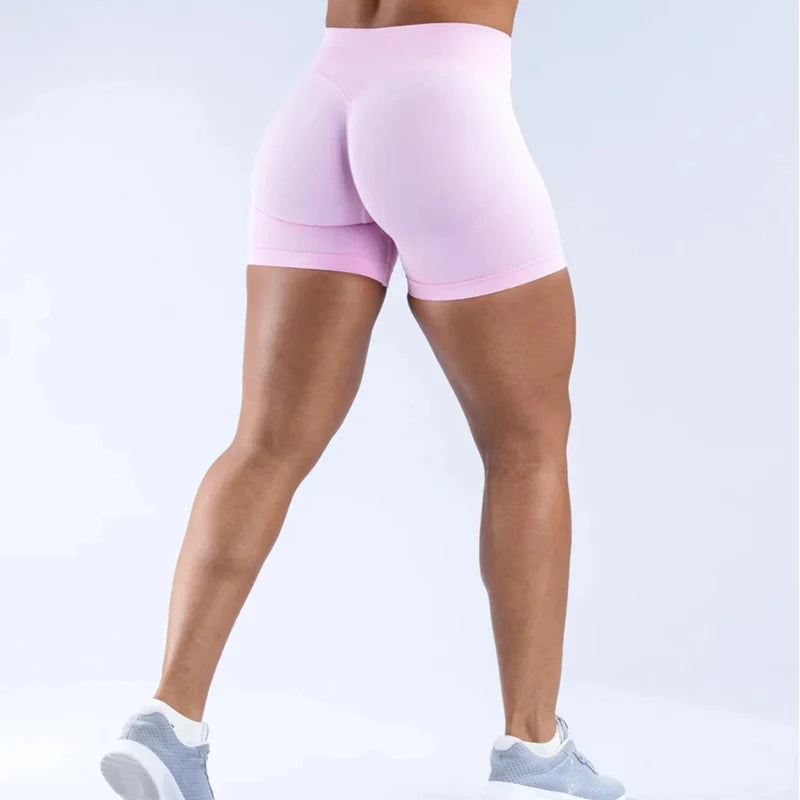 Impact Gym Shorts Women Fitness Sports Biker Shorts 4.5" Low Ribbed Band Yoga Shorts Workout Scrunch Butt Seamless Leggings