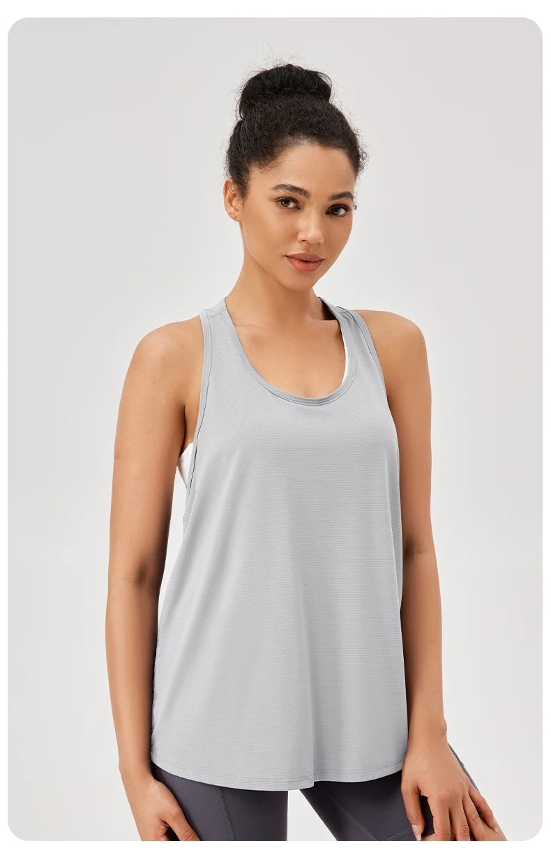 Women Gym Yoga Vest Athletic Fitness Sports Tank Tops Quick Dry Running Blouse Workout Tops Sleeveless Back Yoga Shirts Gym Top