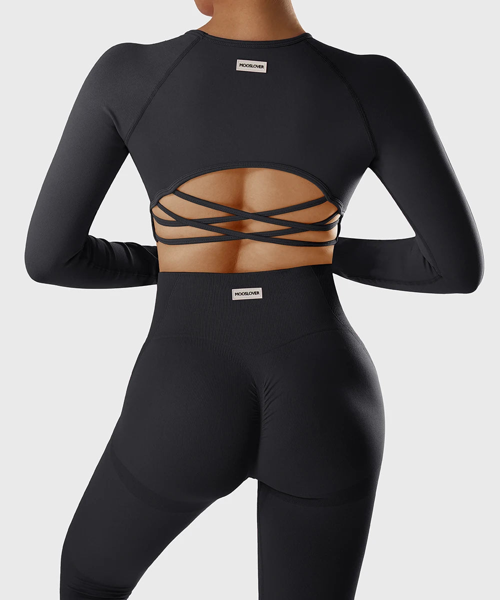 Yoga Top Women's  Long Sleeved Sports Shirts Running Training Fitness Top Windproof Running Suit Mujer Workout Gym Top Gym Shirt