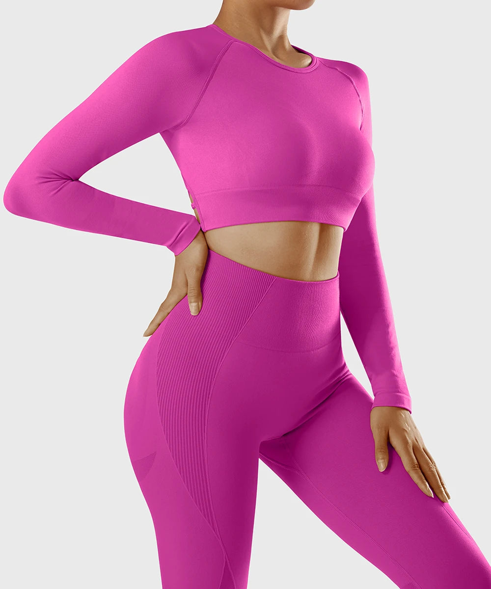 Yoga Top Women's  Long Sleeved Sports Shirts Running Training Fitness Top Windproof Running Suit Mujer Workout Gym Top Gym Shirt