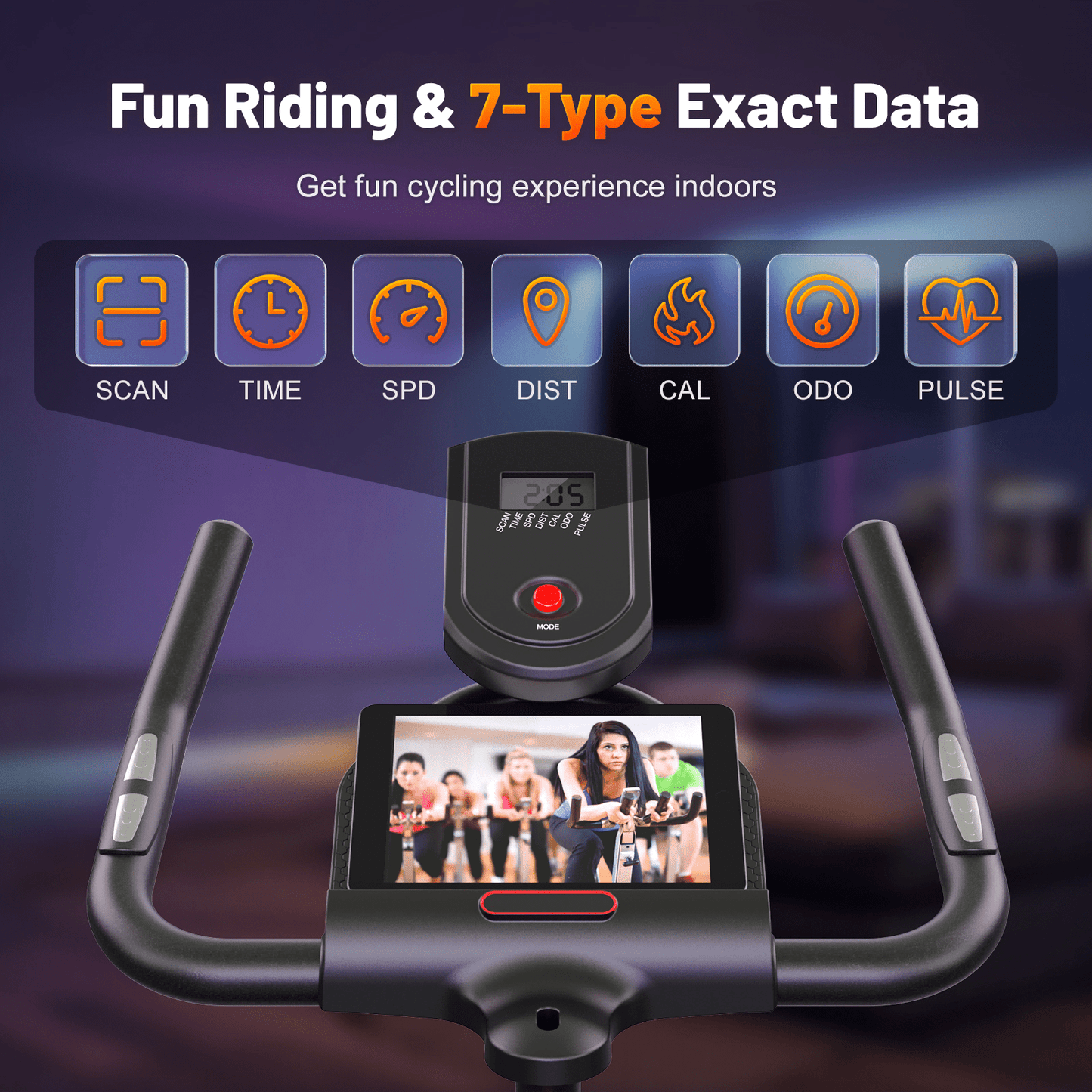 Exercise Bike Stationary Bikes for Home Spin Bike Heavy-Duty Steel Frame Adjustable Resistance Ipad Mount & LCD Monitor with Pulse Indoor Cycling Bike Home Gym Equipment for Height 4.9-6.4 FT