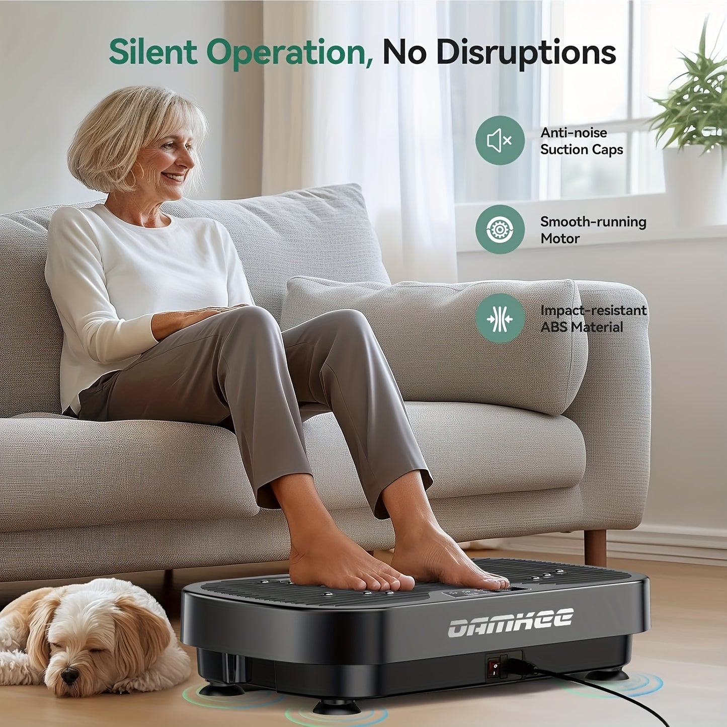[Full Body Vibration] Full Body Vibration Plate Exercise Machine - 9-Mode, USB Powered, Remote Control - Home Gym Equipment for Lymphatic Drainage & Wellness